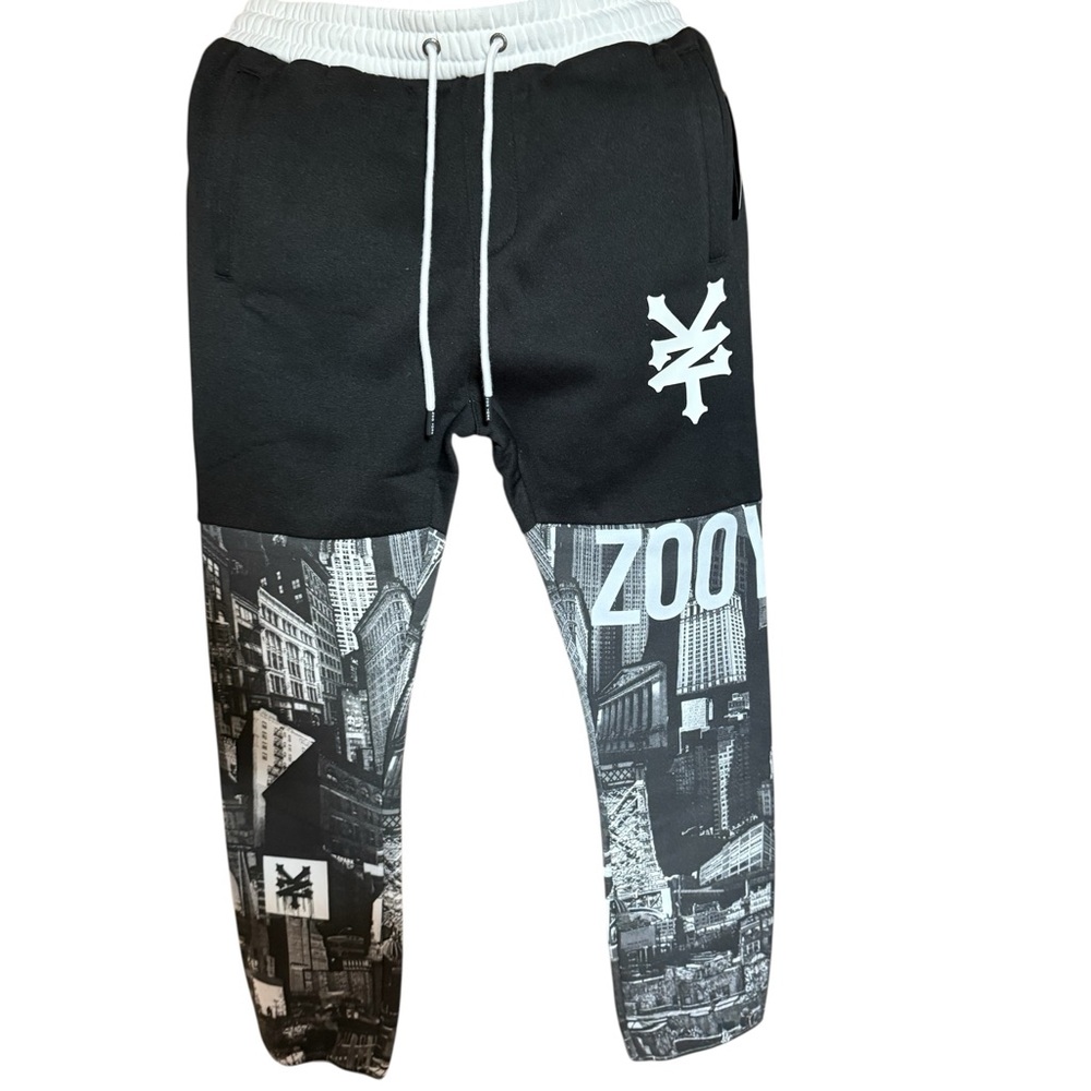 Zoo York black and white drawstring joggers size small men’s NWT